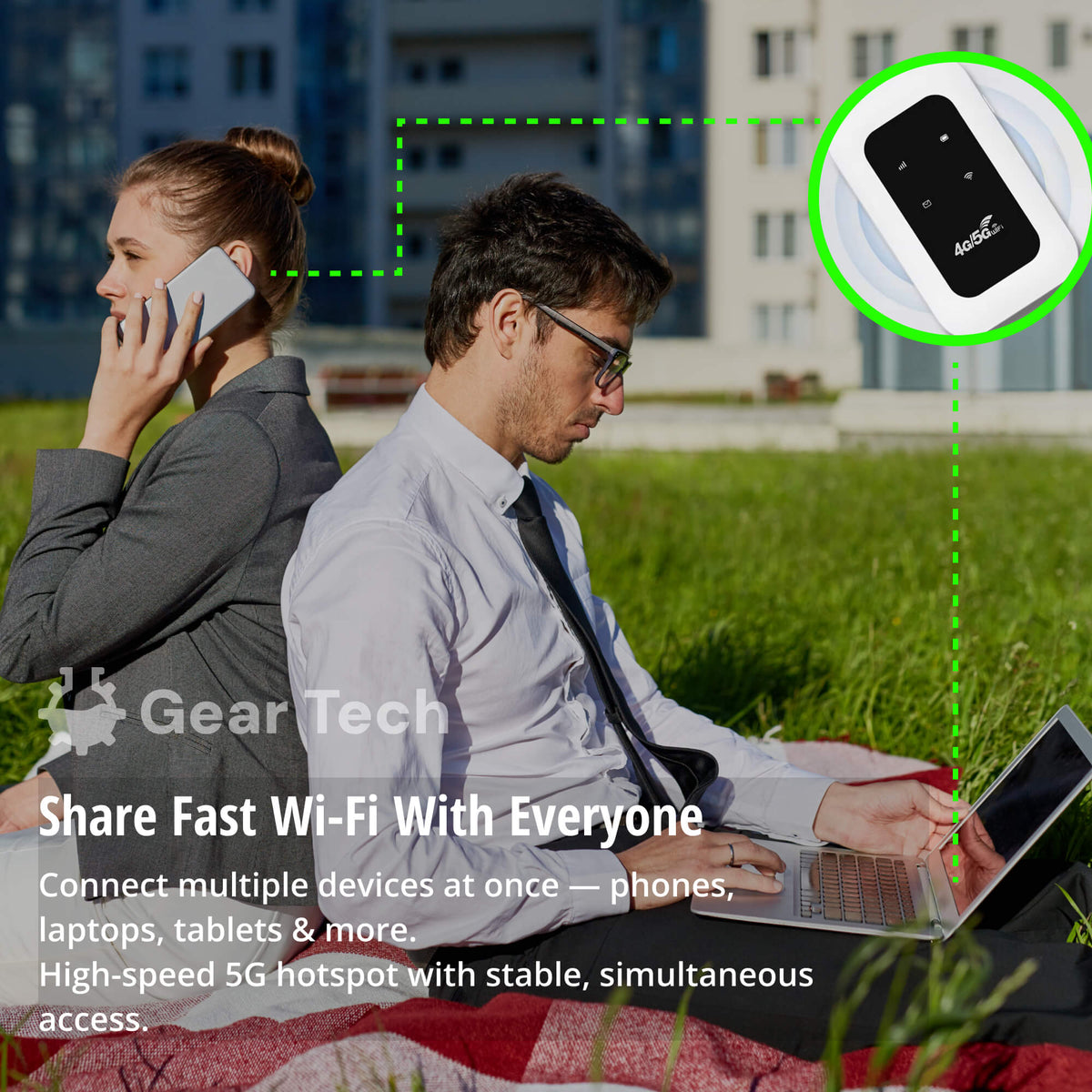 Draagbare 5G WiFi Router - Veilige Mobiele Internetverbinding voor Camper, Caravan en Reizen | 10 Apparaten | 150 Mbps