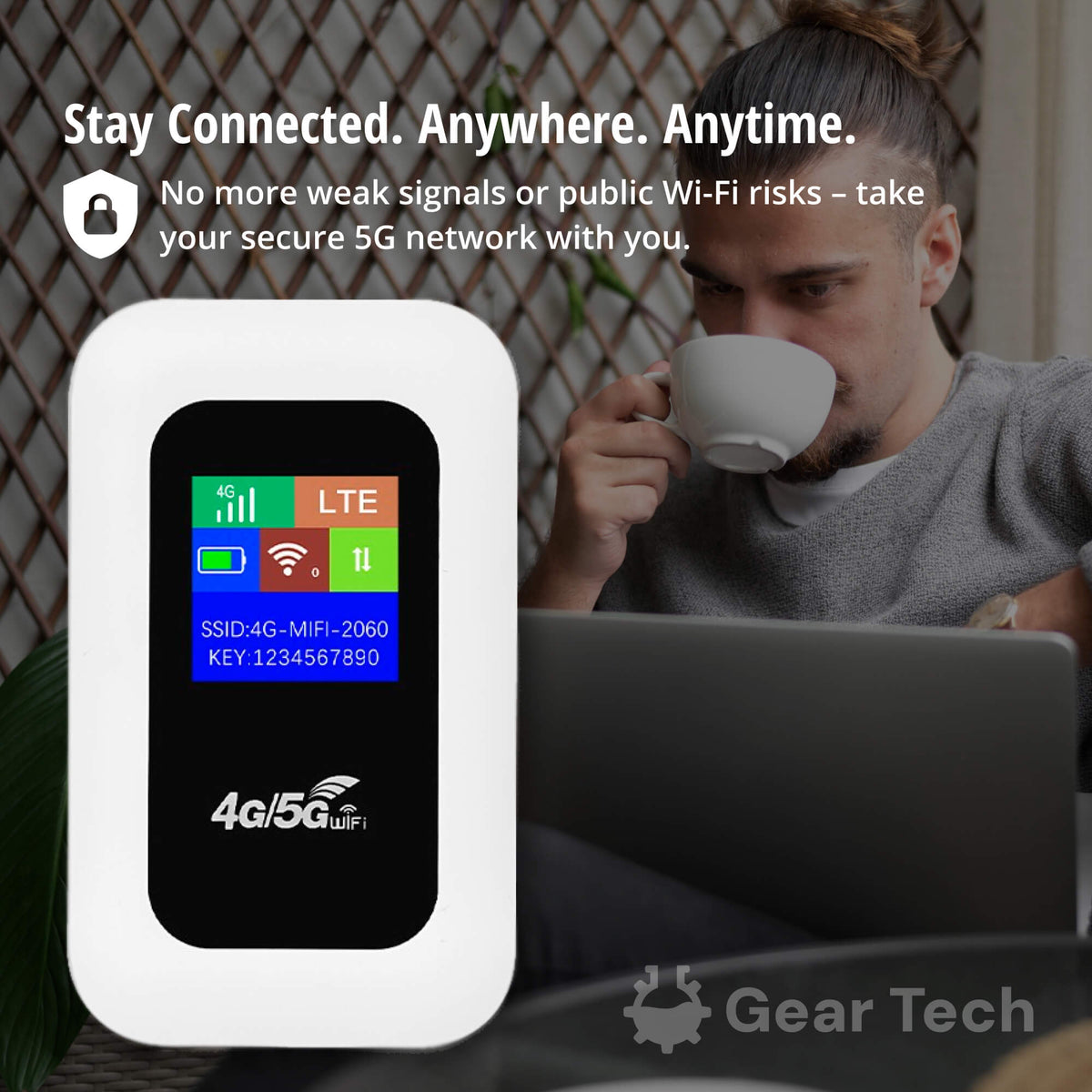 Draagbare 5G WiFi Router - Veilige Mobiele Internetverbinding voor Camper, Caravan en Reizen | 10 Apparaten | 150 Mbps