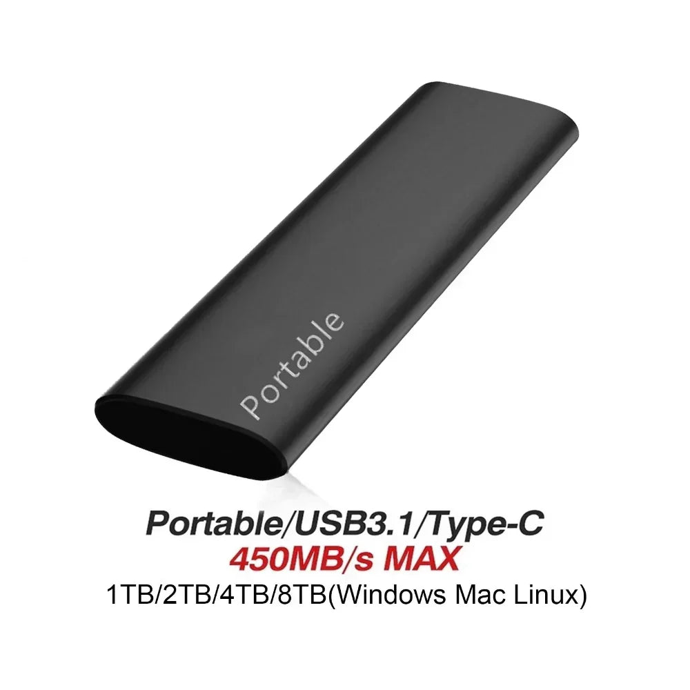 Externe SSD Harde Schijf Aluminium USB-C Ultrasnelle Dataoverdracht Opslag