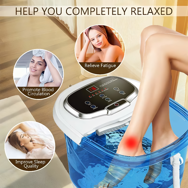 Voetenbad Massageapparaat met Motorrollers Waterstraal en Roodlicht Therapie voor Ontspanning Thuisspa