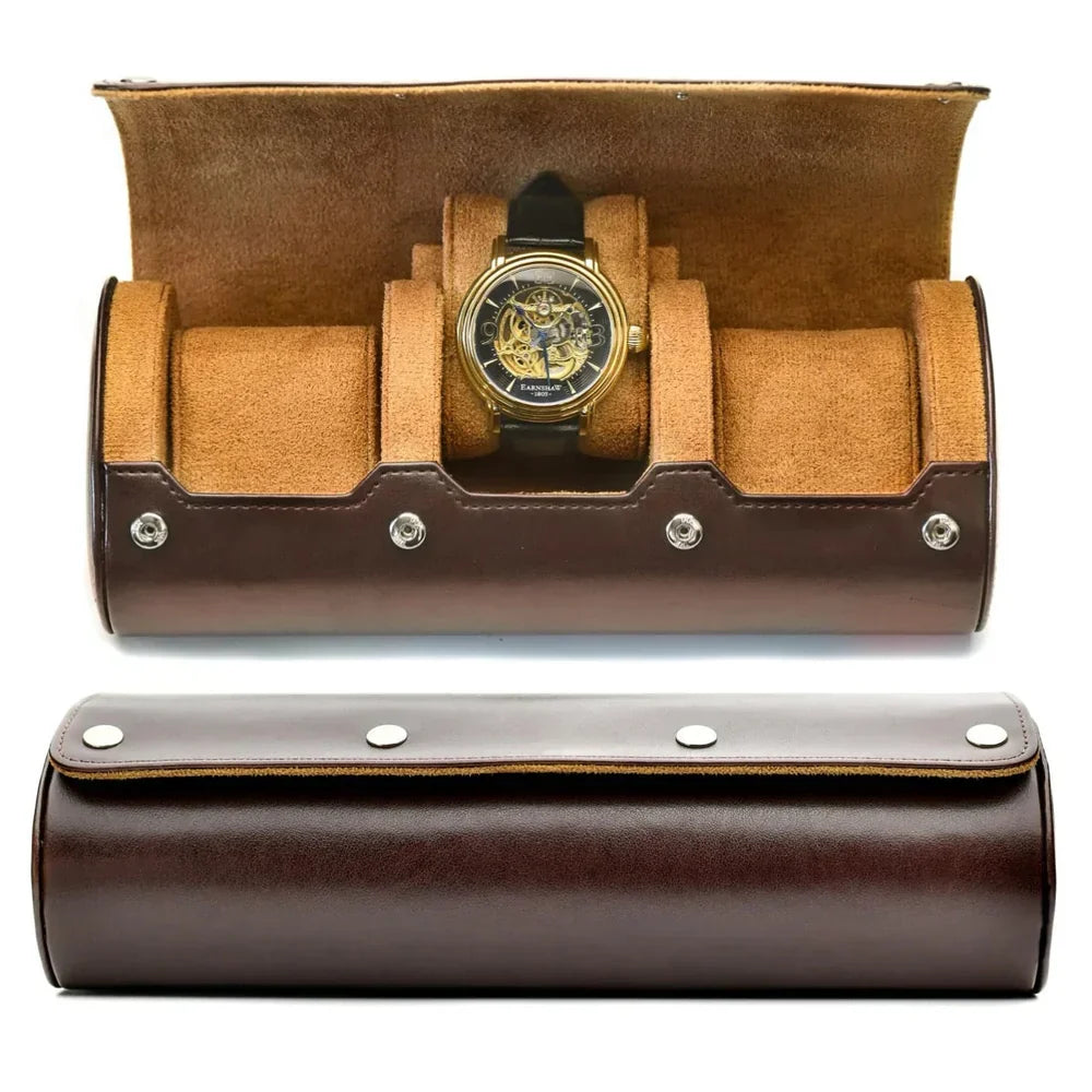 Horlogebox Leer met Velours Binnenkant 3 of 6 Vakken Reisorganizer Opbergdoos Horloge Bewaarbox Display