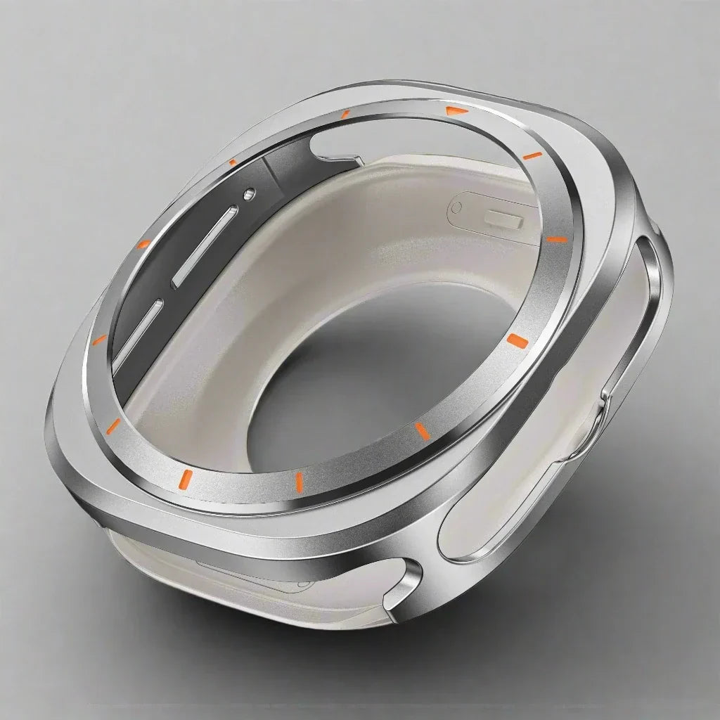 Beschermhoes Smartwatch Titaniumlegering 47mm Scherm Behuizing Bandje Compatibel Horloge Accessoire Stijlvol