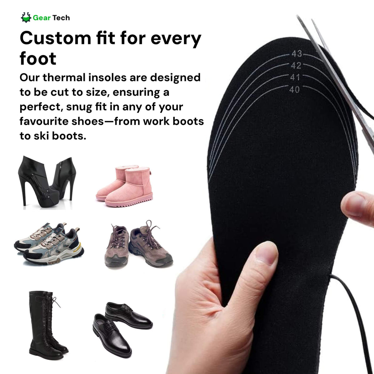 Verwarmde Inlegzolen Oplaadbaar USB Thermische Schoenzolen voor Werklaarzen Winterschoenen Maat 35-46