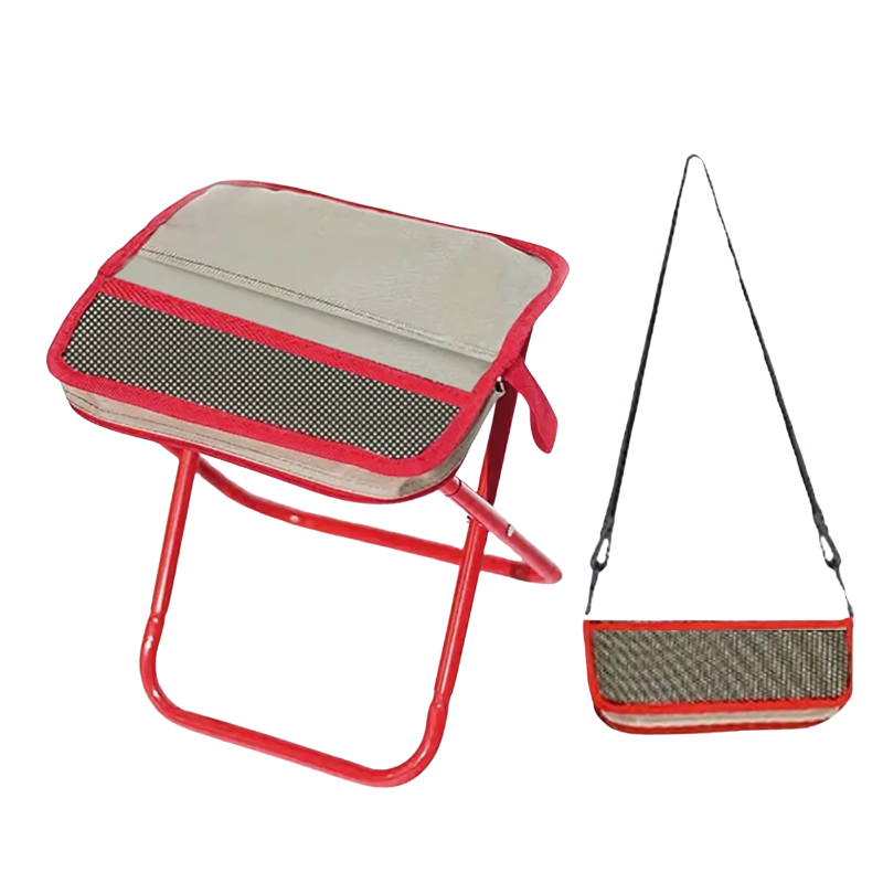 Opvouwbare Campingstoel Ultralight met Draagriem Zwart Khaki Rood voor Festival Outdoor Picknick Strand Tuin