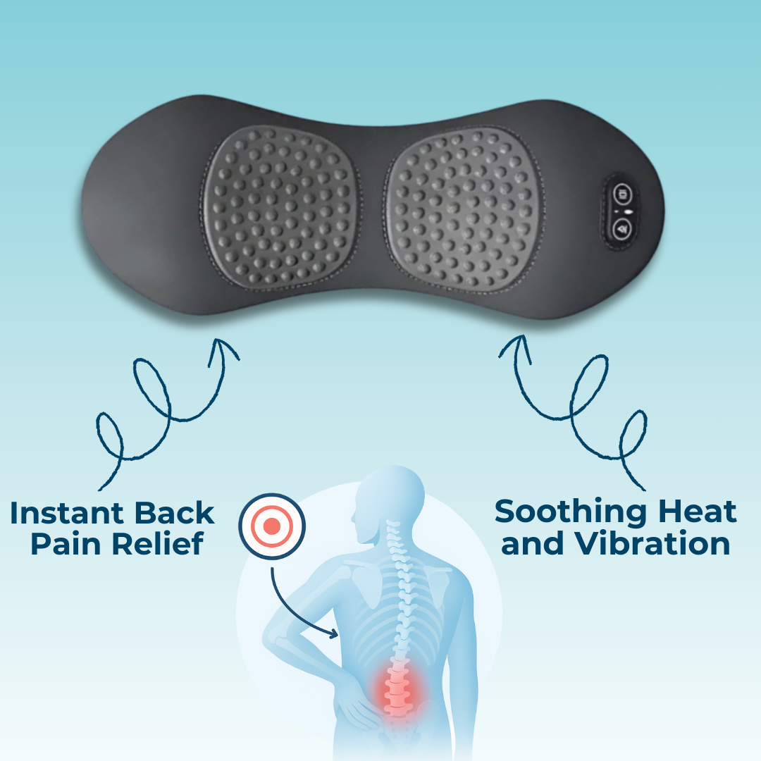 Rugmassageapparaat met Warmte en Vibratie voor Onderrug Lumbale Therapie Thuis Ischias Ontspanning Pijnverlichting