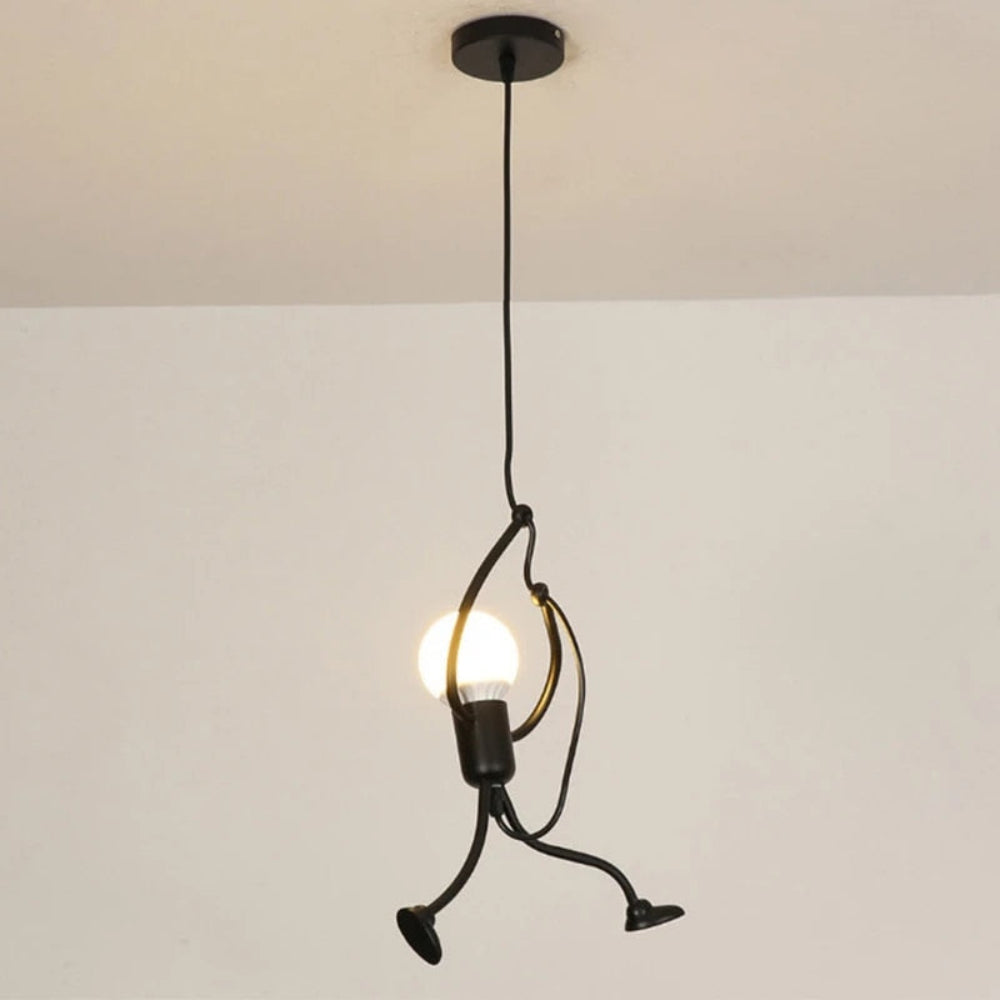Vintage Metalen Plafondlamp Retro Design Bruin Verstelbare Hanger voor Woonkamer Kinderkamer