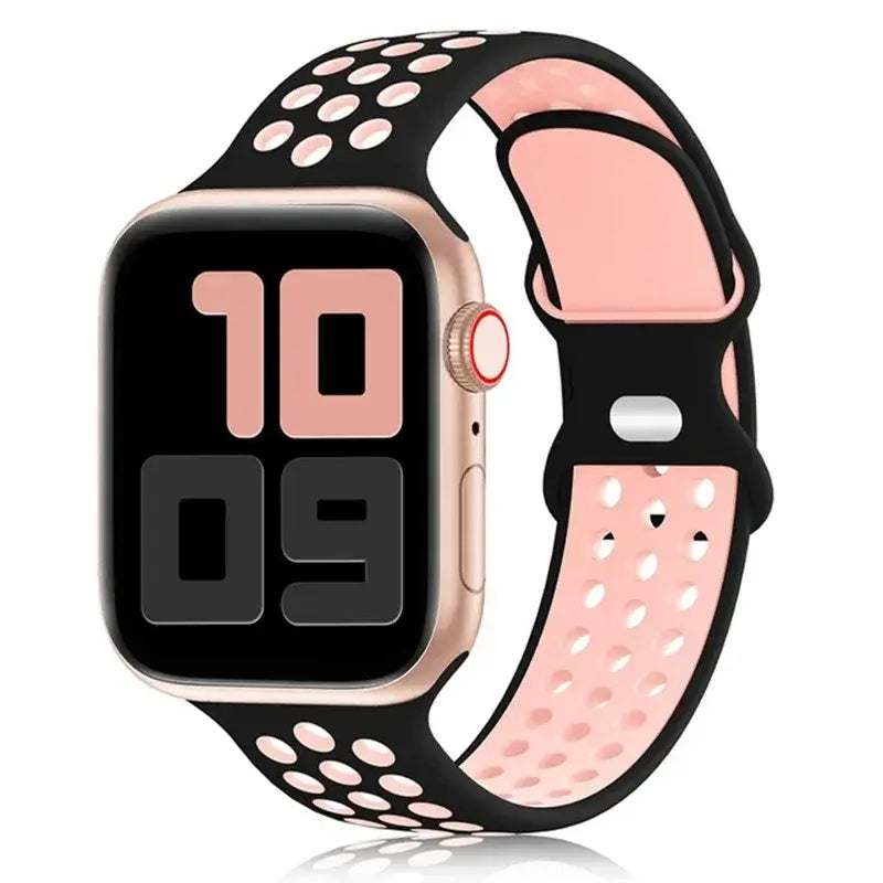 Siliconen Smartwatch Bandje - Ademend Sportbandje met Dubbele Kleuren voor 38mm tot 49mm Horloges Unisex
