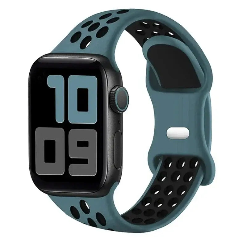 Siliconen Smartwatch Bandje - Ademend Sportbandje met Dubbele Kleuren voor 38mm tot 49mm Horloges Unisex