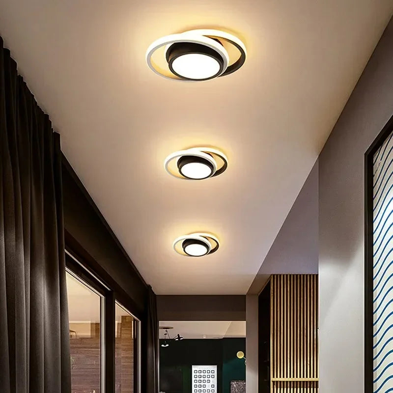 LED Plafondlamp Twee Ringen Design Warm Wit 18W Aluminium Acryl Modern Hal Gang Kantoor Balkon Verlichting