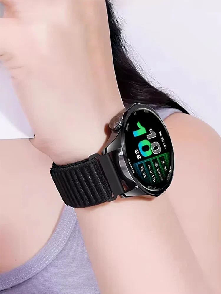 Nylon Smartwatch Bandje 21cm Verstelbaar Ademend Sportief voor Sporthorloges 20mm 22mm Polsband Unisex