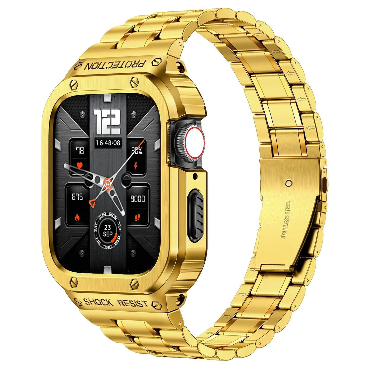 Roestvrijstalen Horlogeband met Beschermhoes 45mm 44mm Smartwatch Accessoire Zwart Zilver Goud Stijlvol