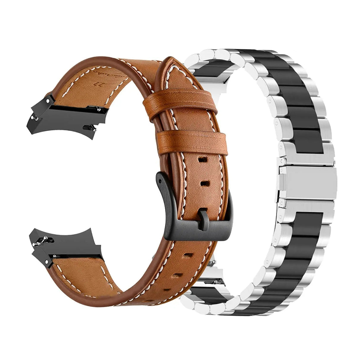 Premium Horlogeband Roestvrij Staal Leder Galaxy Watch 5 40mm 44mm 45mm Pro Verstelbaar Verwisselbaar Polsband