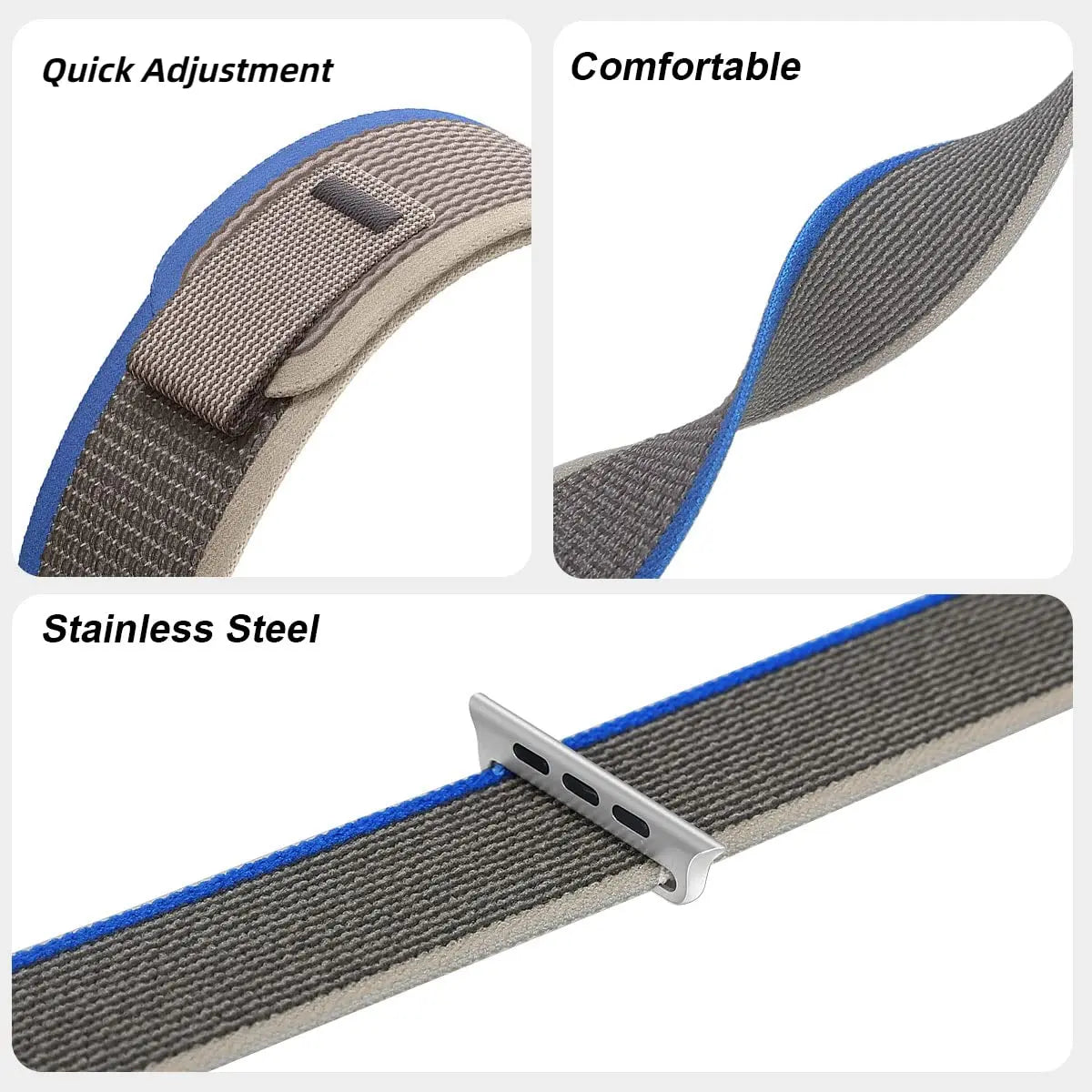 Nylon Smartwatchband Trail Loop - Verstelbaar Sportbandje met Duurzame Gesp - Veelkleurig Polsband Actief