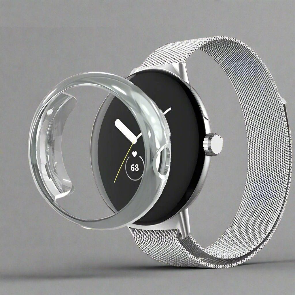 Roestvrijstalen Horlogeband met Beschermhoes Smartwatch Stalen Schakelband Metalen Polsband Universeel