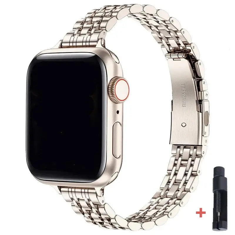 Roestvrijstalen Smartwatch Armband 38-49mm Metalen Polsband Elegante Schakelband Verstelbaar Horloge
