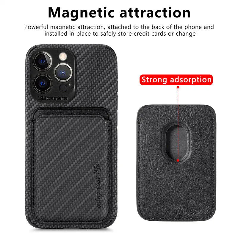 Magnetische Portemonnee Case voor iPhone - Minimalistische Telefoonhoes met Kaarthouder