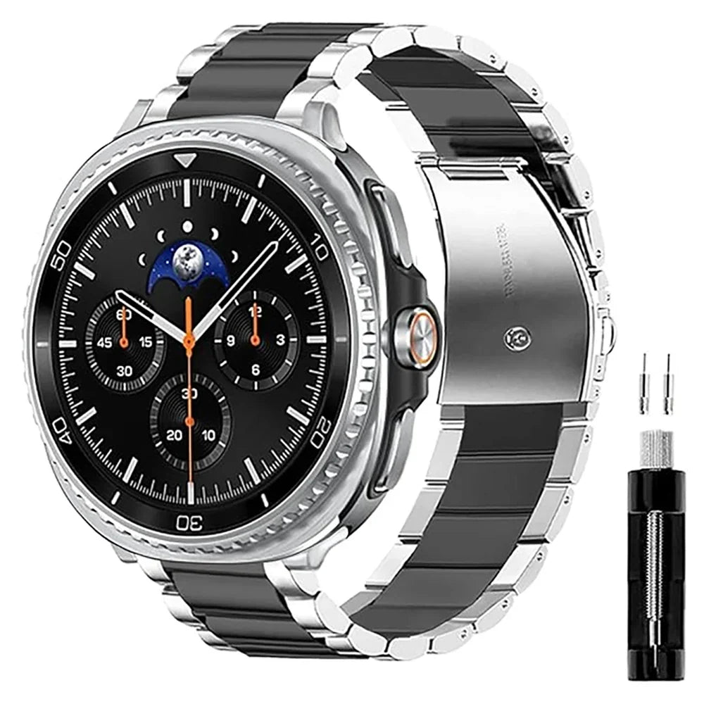 Metalen Schakelarmband Smartwatch Roestvrij Staal 40mm 44mm 46mm Zilver Goud Zwart Rosé Polsband Horlogeband