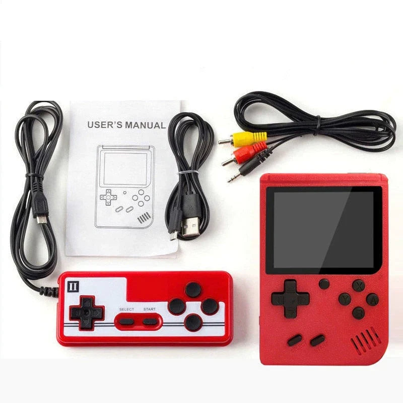 Retro Handheld Spelcomputer met 400 Klassieke Games - Oplaadbaar met TV-Aansluiting - 3 Inch Scherm - Zwart, Wit, Rood, Blauw, Geel