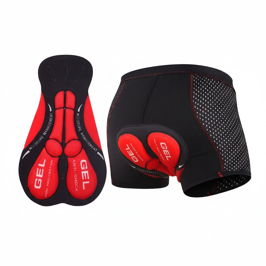 Fietsbroek met Gelpadding Ademend Stretch Materiaal Comfortabel Zwart Rood Blauw Fietsen Training Outdoor Sport