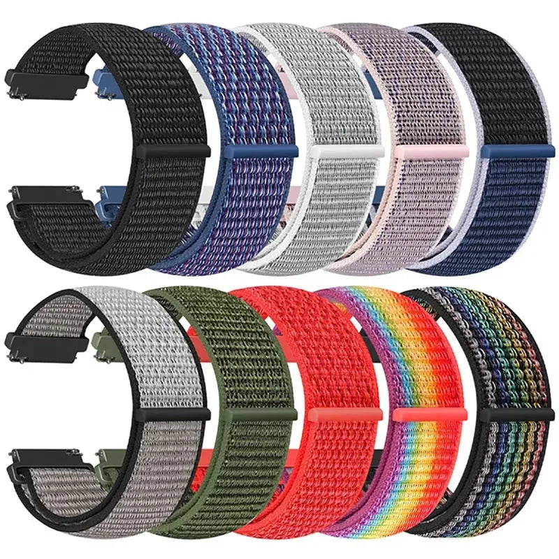 Nylon Sportband Smartwatch 20mm 22mm Ademend Lichtgewicht Loop Polsband Verstelbaar Training Fitness