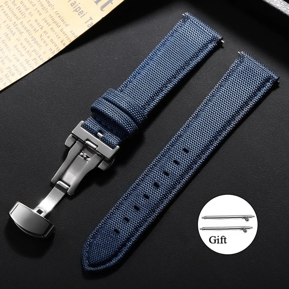 Nylon Horloge Bandje Zeilstof Waterafstotend Quick-Release Universeel Sporthorloge Band 20mm 22mm Polsband