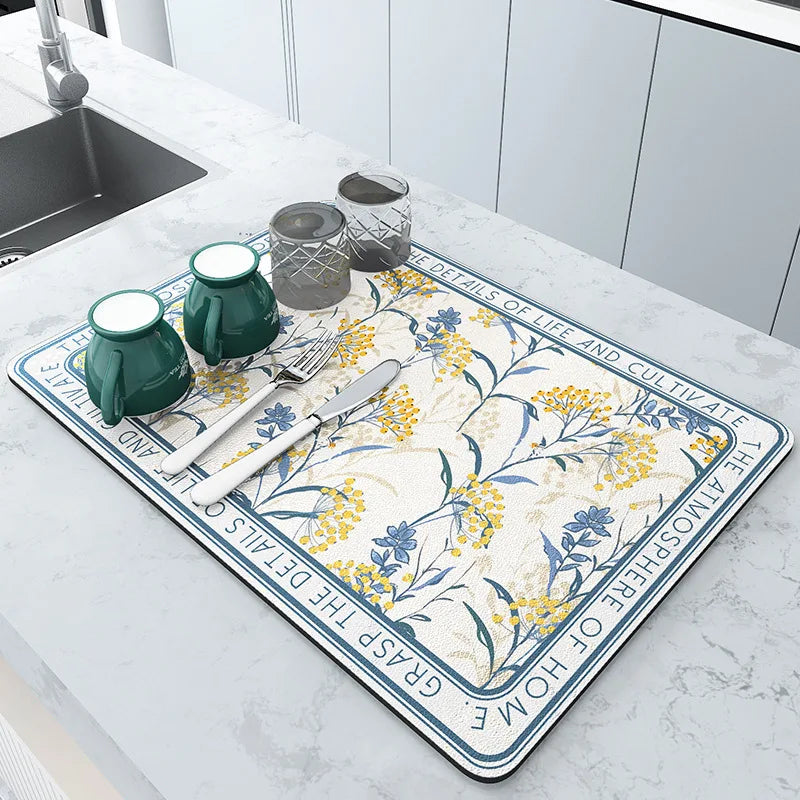 Absorberende Keukenmat Antislip 50x60cm Microvezel Sneldrogend Wasbaar Hygiënisch Vloerkleed Aanrecht