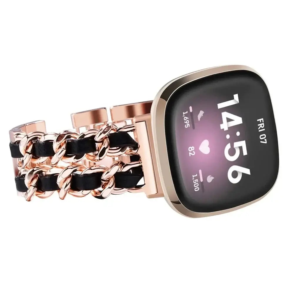 Leren Metalen Smartwatch Bandje met Verstelbare Sluiting Universeel Compatibel voor Fitness Sport Horloge