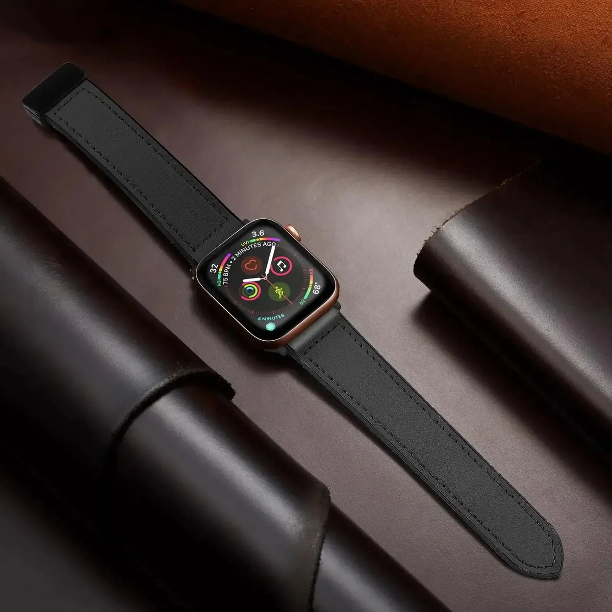 Magnetische Leren Smartwatch Band Echt Leder Verstelbare Polsband Waterbestendig Sportief Elegant Stijlvol