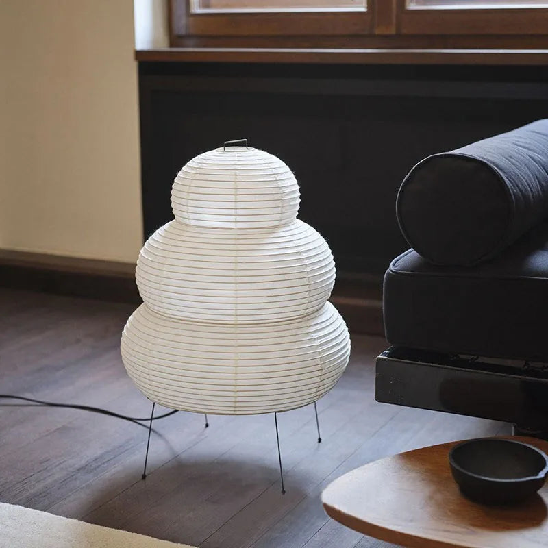 Japanse Staande Lamp 60cm Papier Metaal E27 Dimbaar Warm Sfeerlicht voor Woonkamer Slaapkamer Moderne Vloerlamp