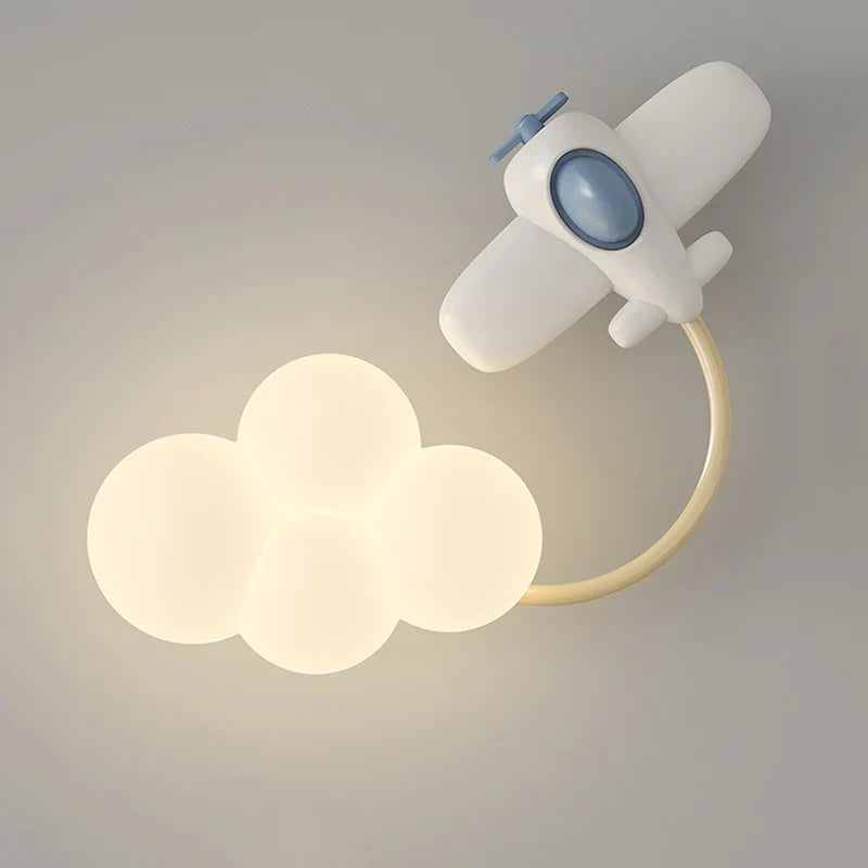 Kinderkamer Wandlamp met Sterren, Regenboog en Vliegtuig - Creatieve LED Verlichting voor Babykamer en Speelkamer