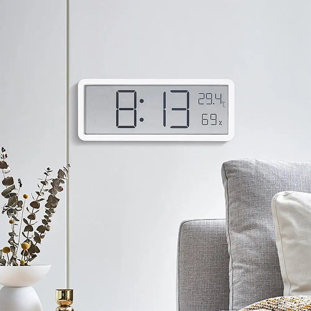 Digitale Wandklok met LED-Display - Temperatuur & Tijd - Modern Design - Wit & Zwart