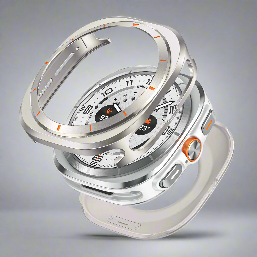 Beschermhoes Smartwatch Titaniumlegering 47mm Scherm Behuizing Bandje Compatibel Horloge Accessoire Stijlvol