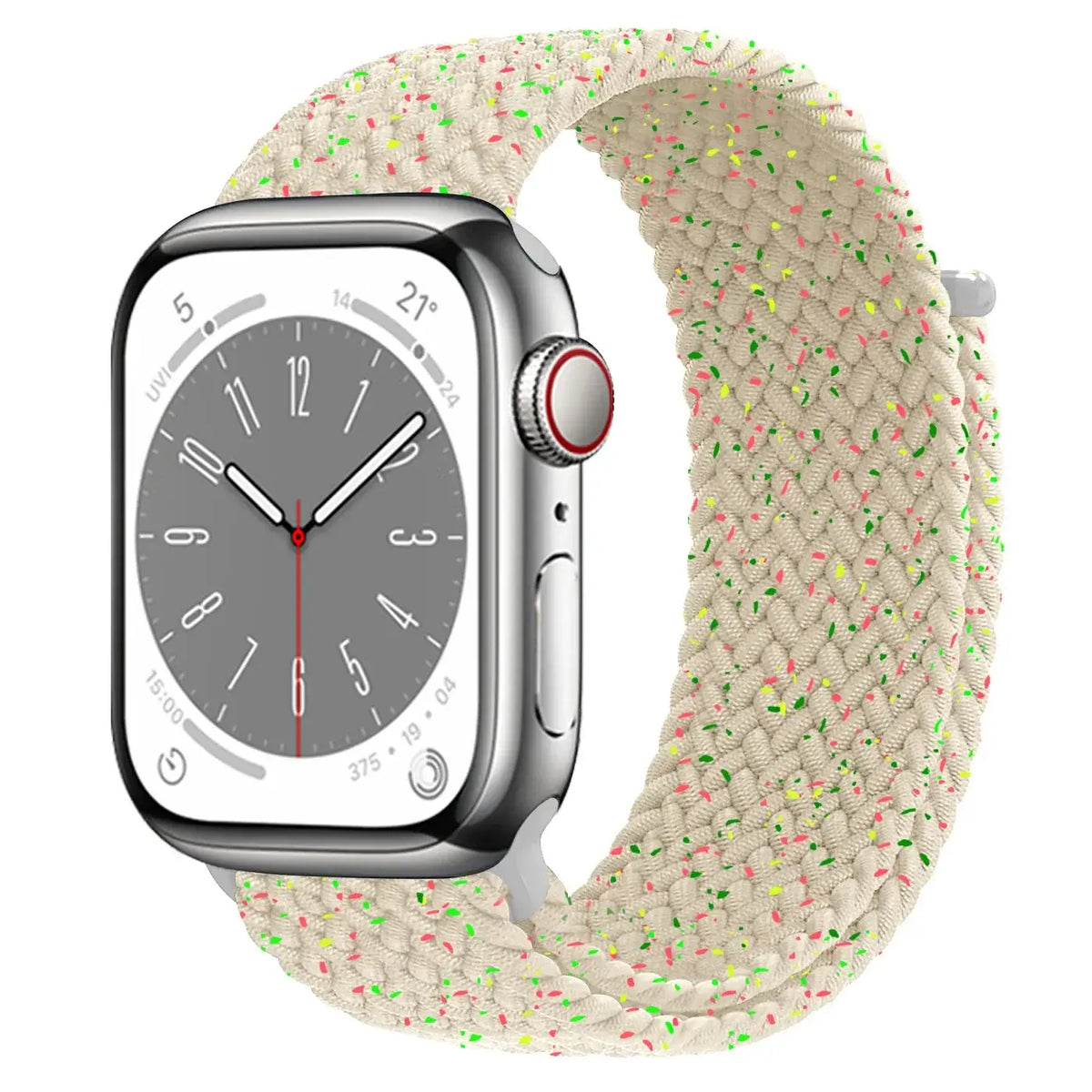 Nylon Horlogebandje met Klittenband Sluiting Ademend Verstelbaar Sportbandje voor Smartwatch Polsband