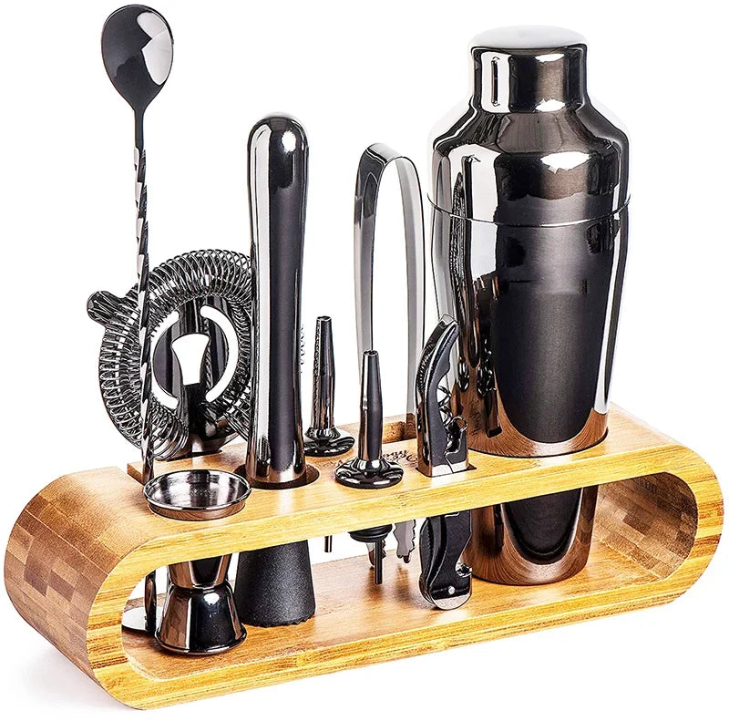 Professionele Barset 10-Delig RVS Cocktail Shaker Set Mixology Gereedschap Zilver Rosé Goud Zwart
