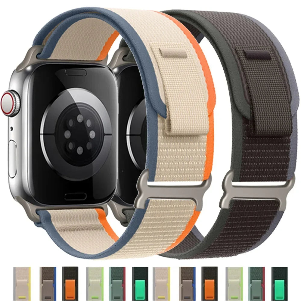 Nylon Smartwatchband Trail Loop - Verstelbaar Sportbandje met Duurzame Gesp - Veelkleurig Polsband Actief