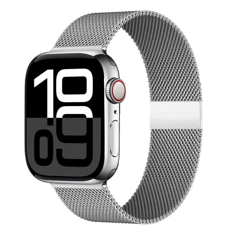 Milanese Mesh Horlogeband Roestvrij Staal Verstelbaar Magnetisch Slot Smartwatch 38-49mm Polsband Accessoire