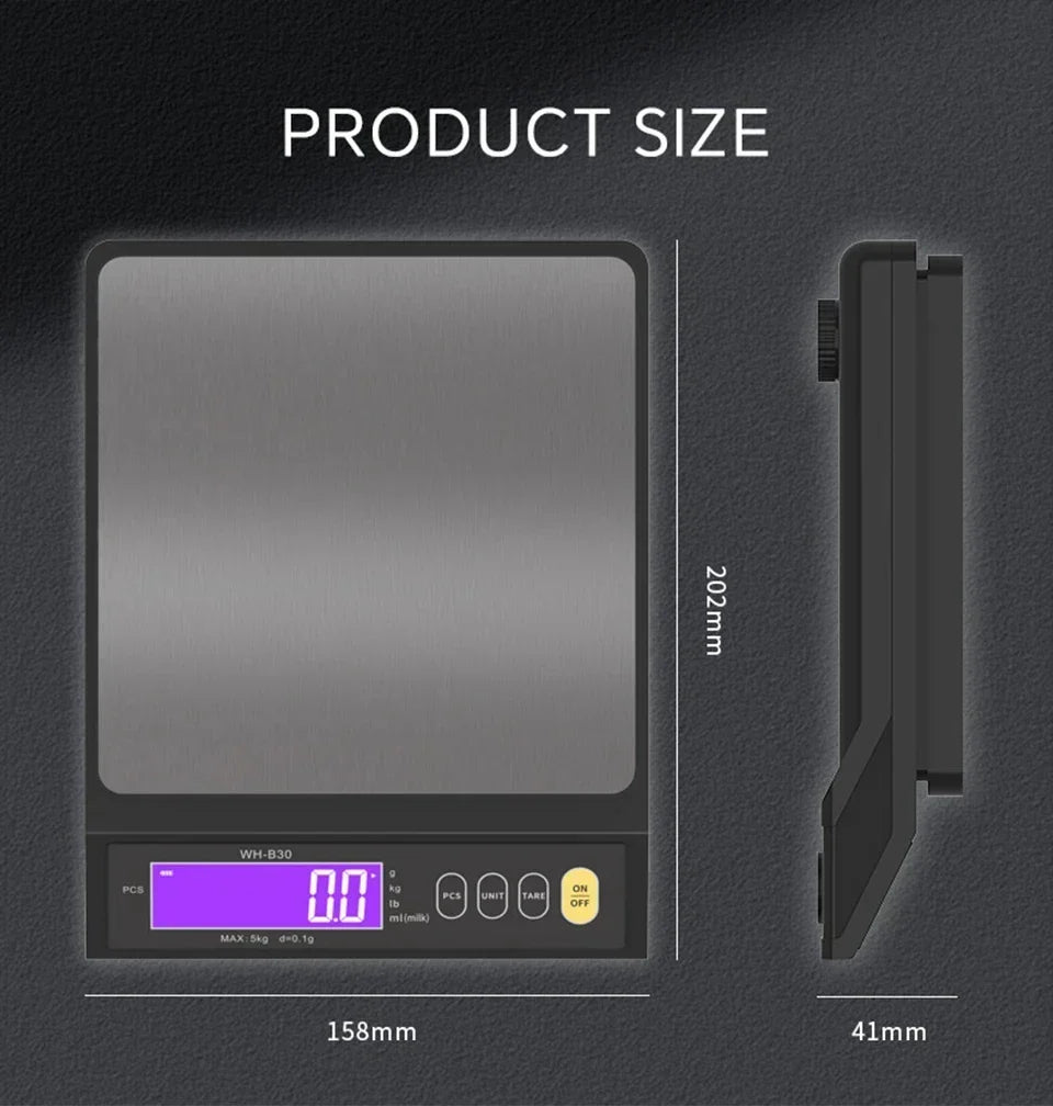 Digitale Keukenweegschaal RVS Waterdicht 10kg Precisie Bakken Koken Portioneren Oplaadbaar LCD Display