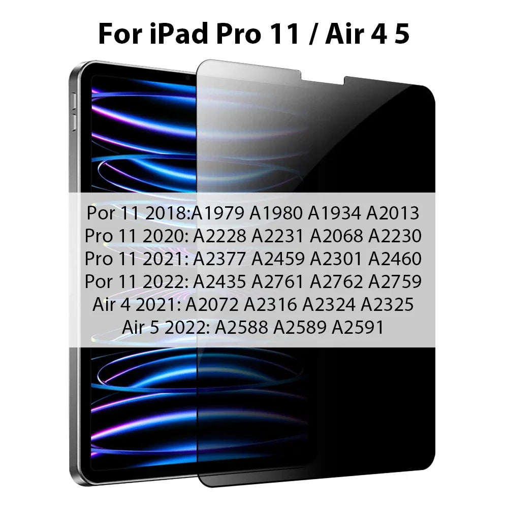 Privacy Screenprotector Gehard Glas voor iPad - Zijhoekbescherming Display Beveiliging Anti-Inkijk Screen