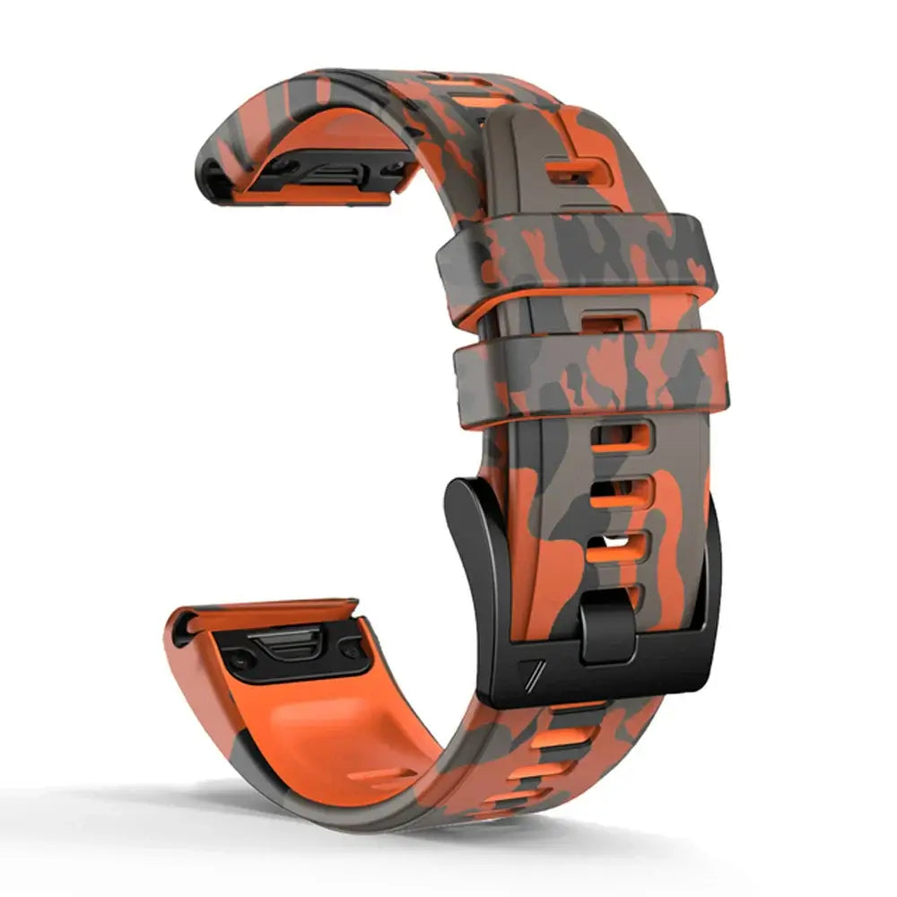 Siliconen Horloge Bandje Camouflage Print Verstelbaar Sportief 22mm 26mm Verwisselbaar Polsband Unisex