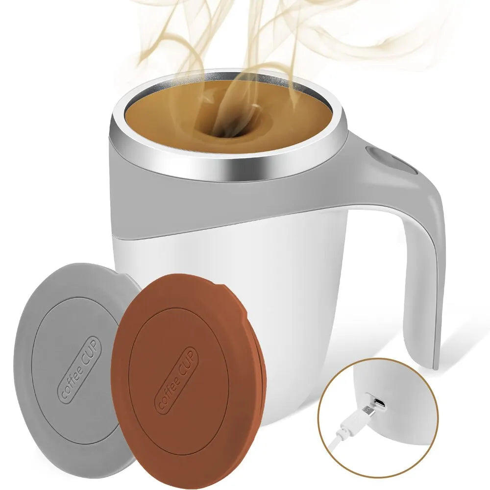 Zelfroerende Thermosbeker 400ml - Automatisch Mixende Reisbeker met Verwarmfunctie
