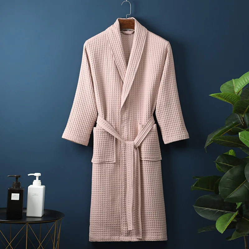 Katoenen Badjas Dames Heren Ochtendjas Zachte Badstof Kimono Wellness Spa Comfort Luxe Huispak Sauna