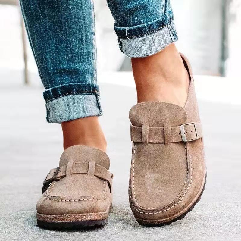 Retro Suède Slippers met Comfortabel Voetbed Zwart Groen Khaki Oranje Paars Maat 35-42 Dames Heren Unisex