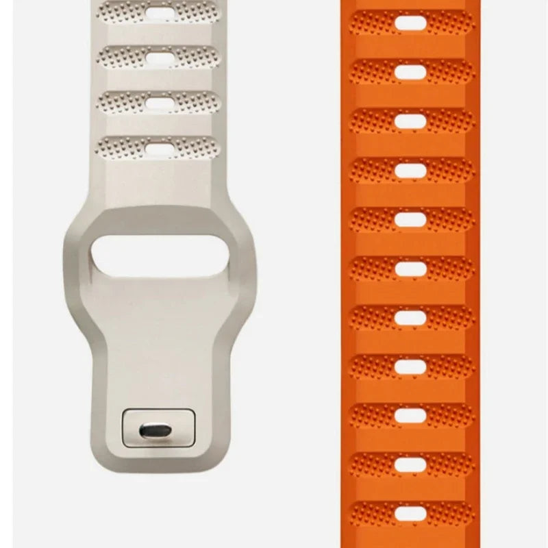 Sporthorlogeband Siliconen Geventileerd voor Smartwatch 40mm 44mm 46mm 47mm Fitnessband Training Sport
