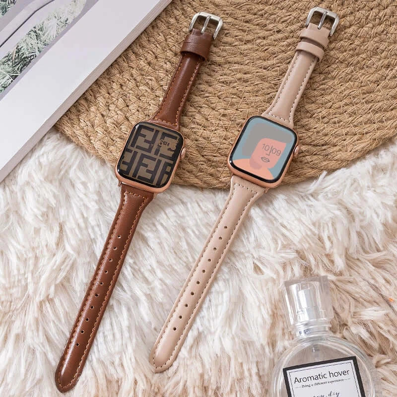 Leren Horlogebandje Smartwatch Universeel Verstelbaar 38-49mm Premium Lederen Polsband Sportief Design