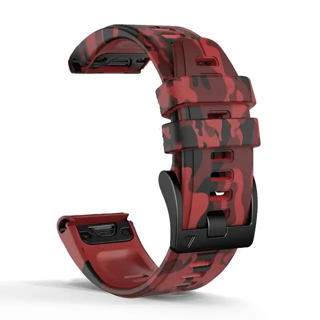 Siliconen Horloge Bandje Camouflage Print Verstelbaar Sportief 22mm 26mm Verwisselbaar Polsband Unisex