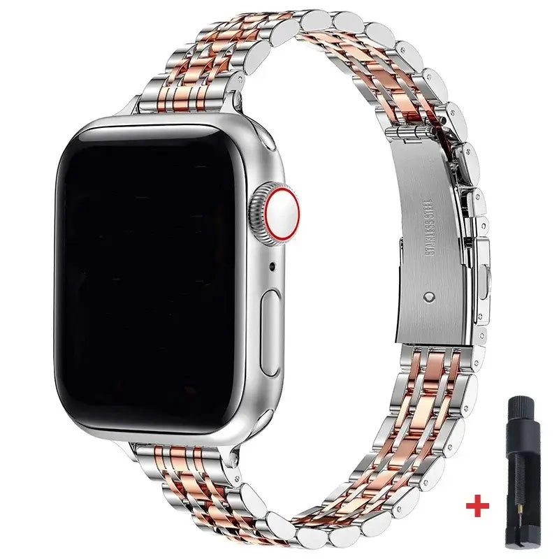 Roestvrijstalen Smartwatch Armband 38-49mm Metalen Polsband Elegante Schakelband Verstelbaar Horloge