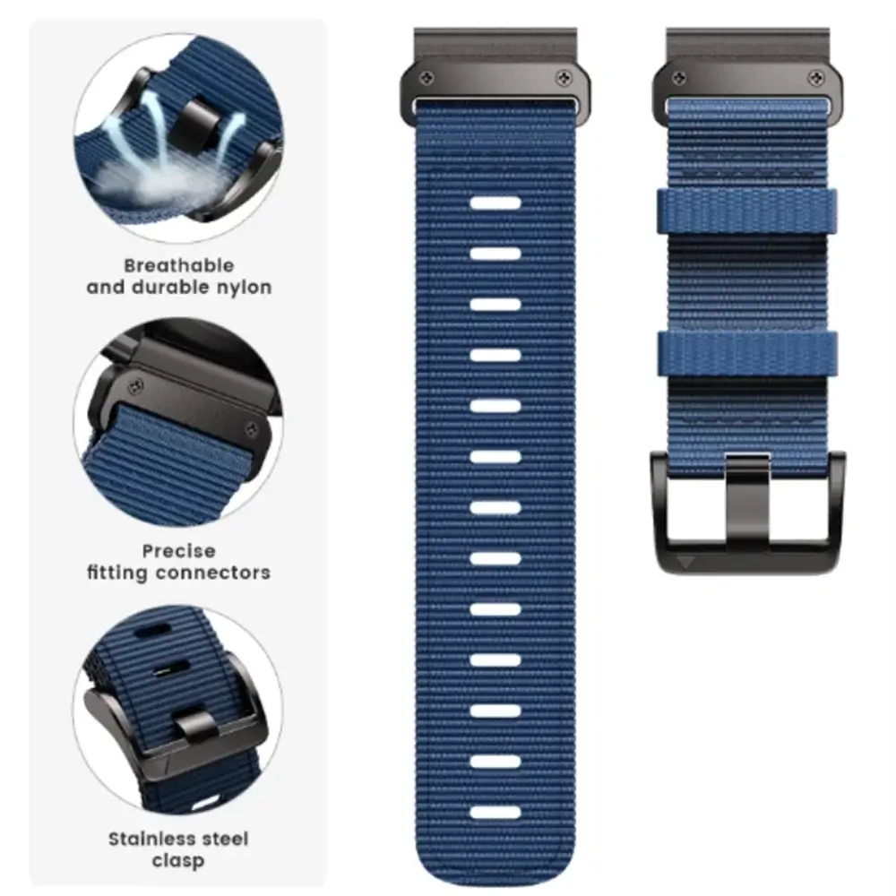 Tactiele Nylon Horlogeband QuickFit 22mm 26mm Smartwatch Vervanging Sport Outdoor Polsband Ademend Comfortabel