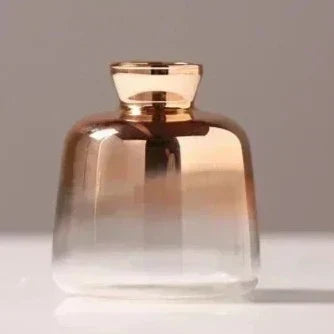 Glazen Vaas met Kleurverloop Roségoud Transparant Ø9-11cm Klein XS S M L Decoratief Glas Bloemenvaas Tafelstuk