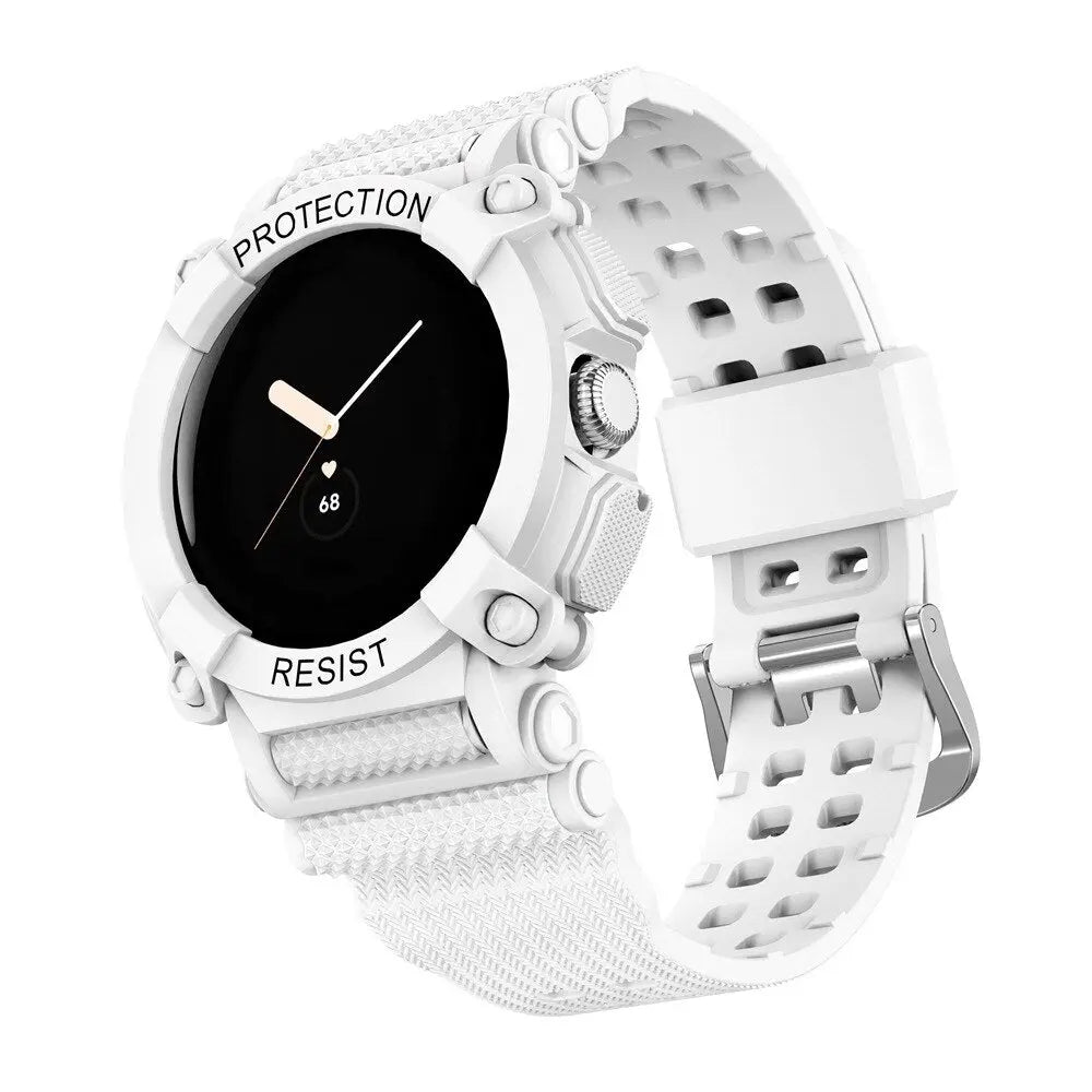 Smartwatch Bandje met Beschermhoes Pixel Watch Siliconen Sport Polsband Bumper Case Horloge Accessoire