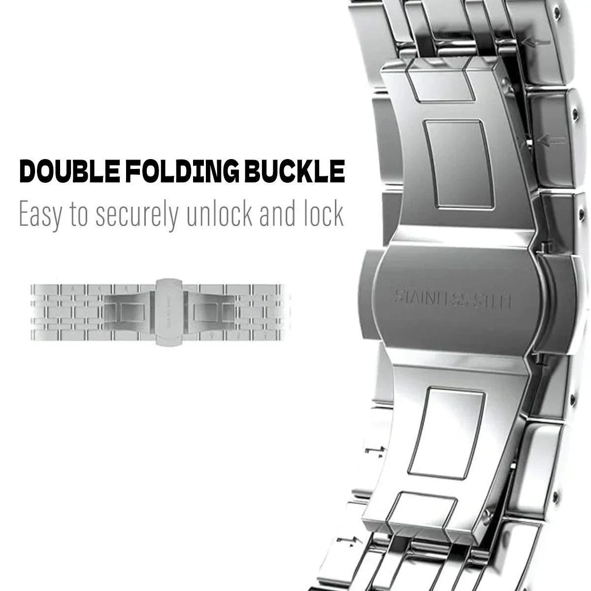 RVS Horlogeband Schakelarmband Metaal 20mm 22mm 26mm Polsband Smartwatch Accessoire Universeel Vervangband